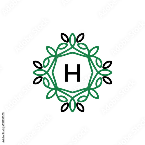 H logo design template vector. H Business abstract connection vector logo. H icon circle logotype. 