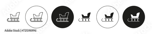 Sled linear art icon set. Sled vector mark for web