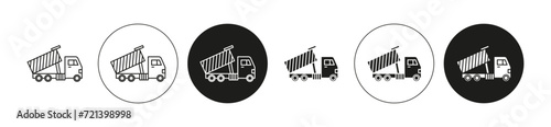 Tipper linear art icon set. Tipper vector mark for web