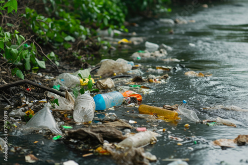 Rising Tides of Plastic: An Ongoing Environmental Battle © Andrii 