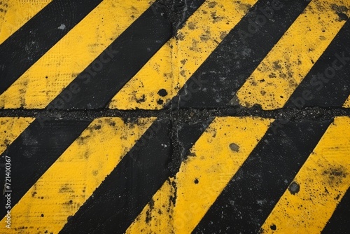 Yellow and Black Striped Road Background - Industrial Site Specific Painting created with Generative AI Technology © Sentoriak