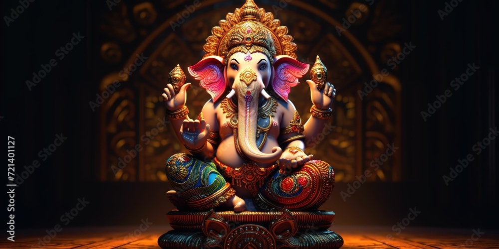 minimalistic design Ganesha, Alex Grey, stunning intricate detail, real - world dimensions