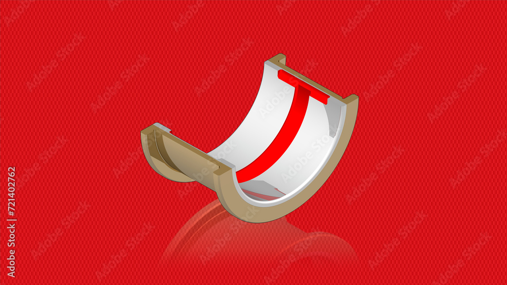 Plain journal bearing illustration showing a bronze liner with babbitt