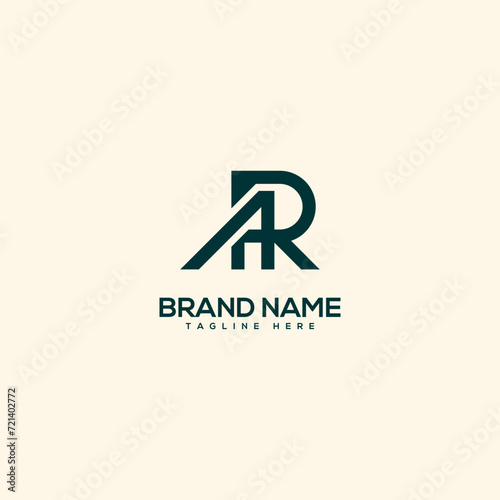 Alphabet initial letter AR RA logo design template - vector