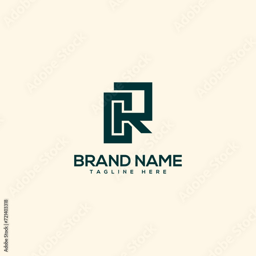 Alphabet initial letter CR RC logo design template - vector.