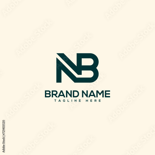 Alphabet initial letter NB BN logo design template - vector.