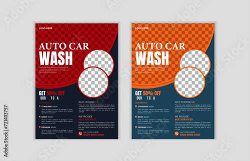 
Vector car wash service flyer poster design template. car wash service promotional poster flyer template. service, Housekeeping, wash, clean or home repair service marketing flyer template design