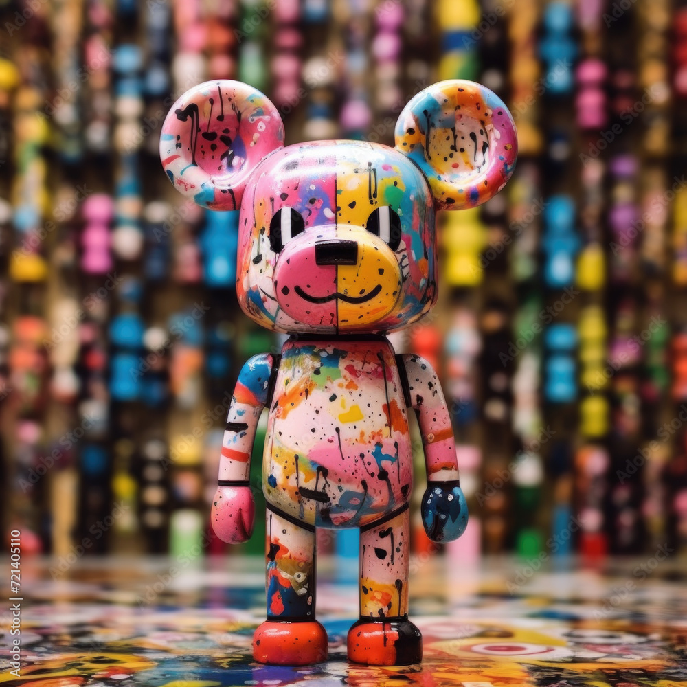 Naklejka premium Bear is a multicolored figurine