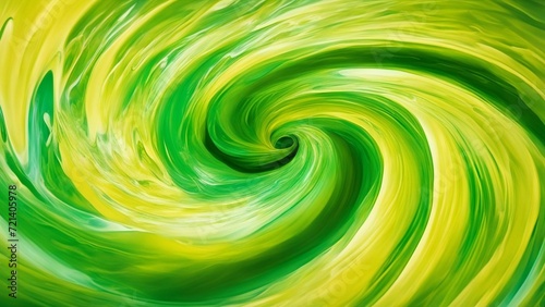 abstract green background A splash of water in the shape of a spiral, demonstrating the movement and flow of water. 