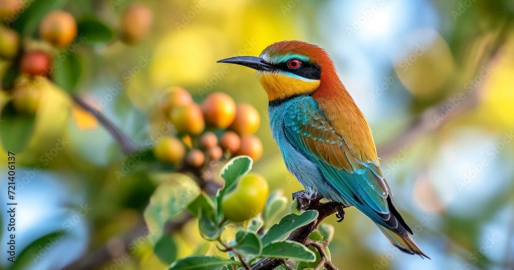 Obraz premium The Colorful World of a Bee-Eater in Wildlife