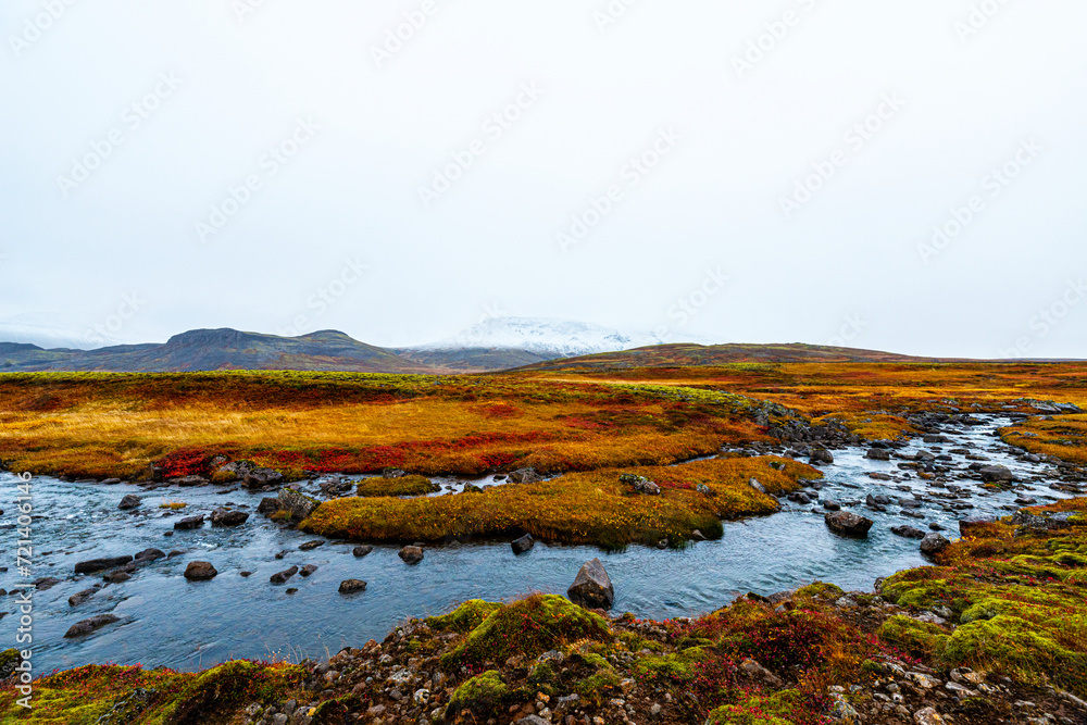 Autumn in the mountains. The mystical landscape of Iceland Autumn in the mountains. The mystical landscape of Iceland