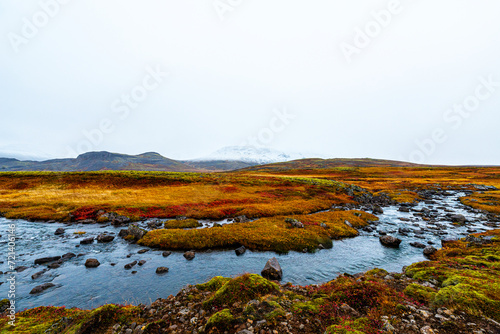 Fototapeta Naklejka Na Ścianę i Meble -  Autumn in the mountains. The mystical landscape of Iceland