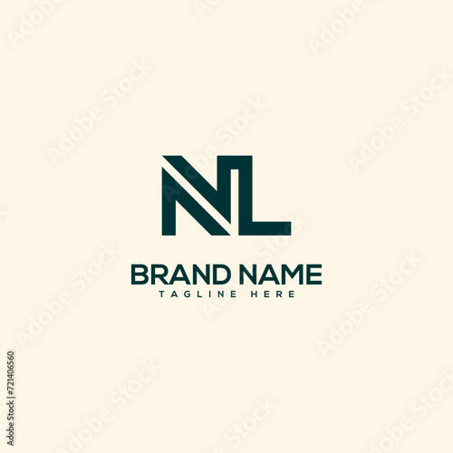 Alphabet initial letter NL LN logo design template - vector. photo