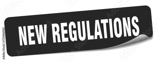 new regulations sticker. new regulations label