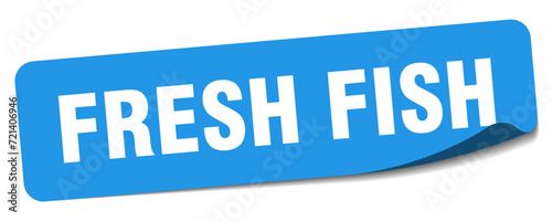 Photos fresh fish sticker. fresh fish label