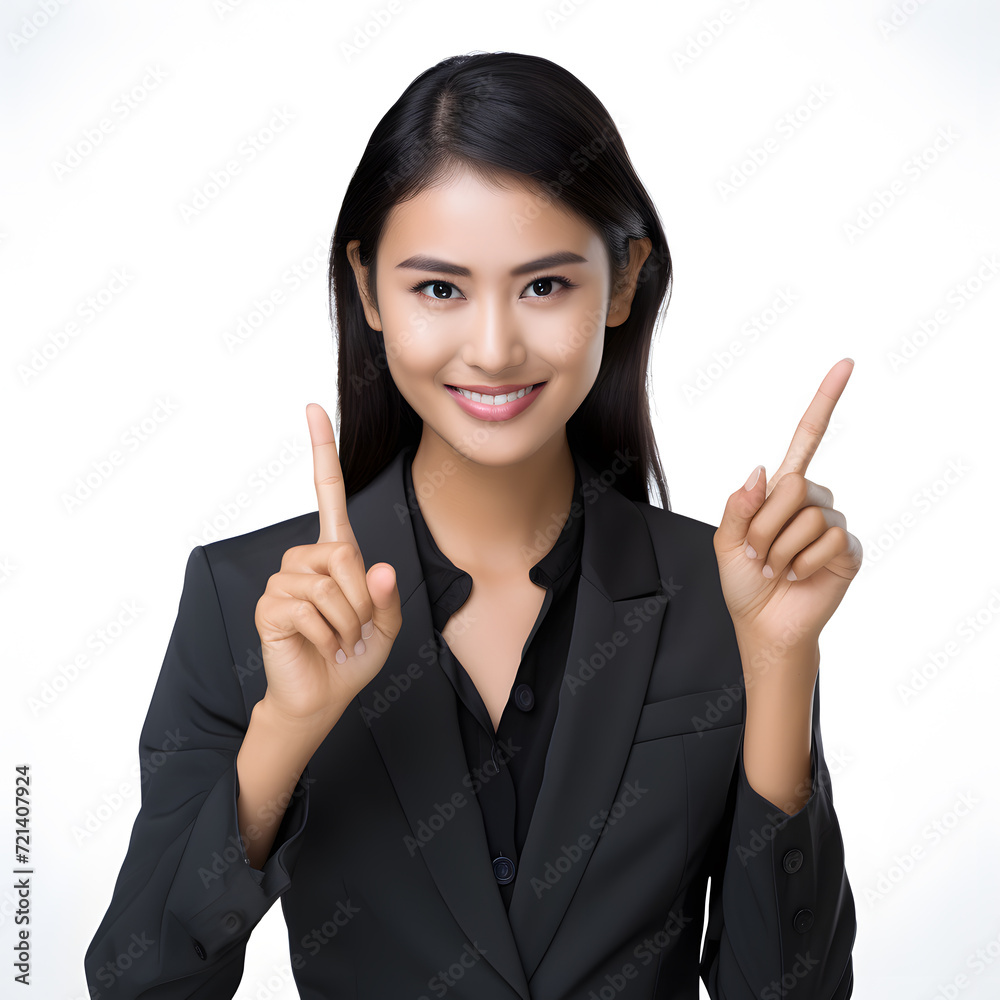 businesswoman thumbs up showing okay gesture businesswoman thumbs up showing okay gesture