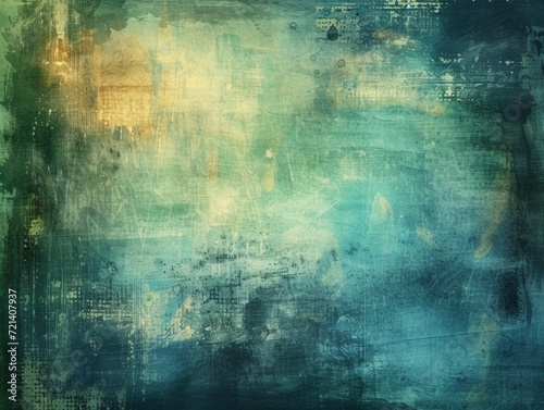 Aged Green and Blue Grunge Texture Background