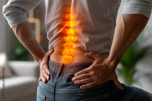 a person holding on to his back because of back pain