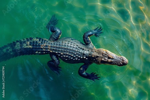 alligator in the water photo