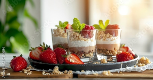 Delectable Strawberry-Topped Yogurt for a Refreshing and Nutritious Breakfast Treat