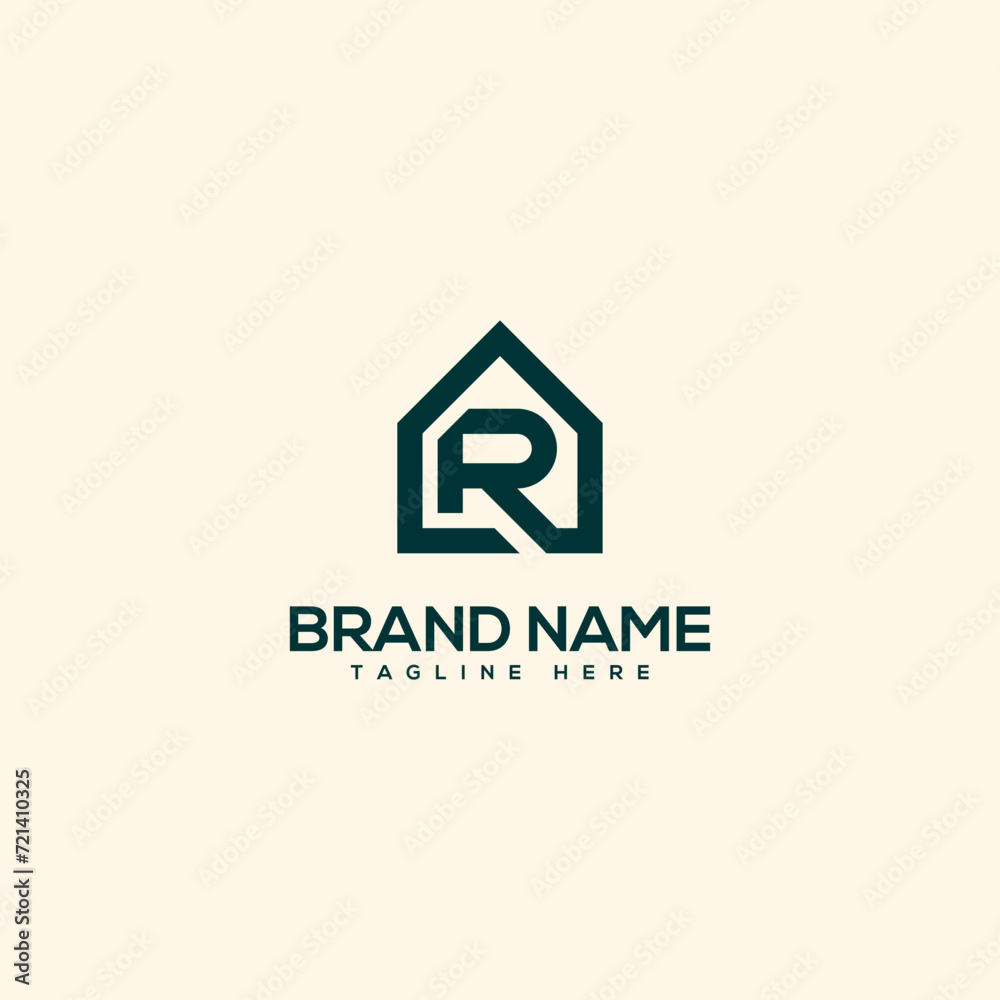 Abstract letter R and home. Flat vector logo design template element. Abstract letter R and home. Flat vector logo design template element.