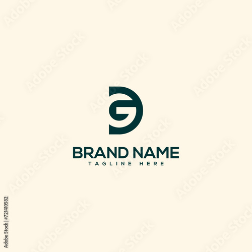 Alphabet initial letter DG GD logo design template - vector.