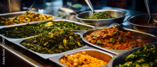 Variety of Dishes in a Buffet Selection.