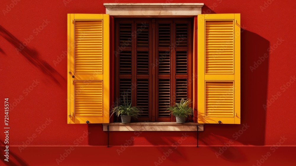vintage closed shutters and wooden windows, a perfect blend of nostalgia and classic design