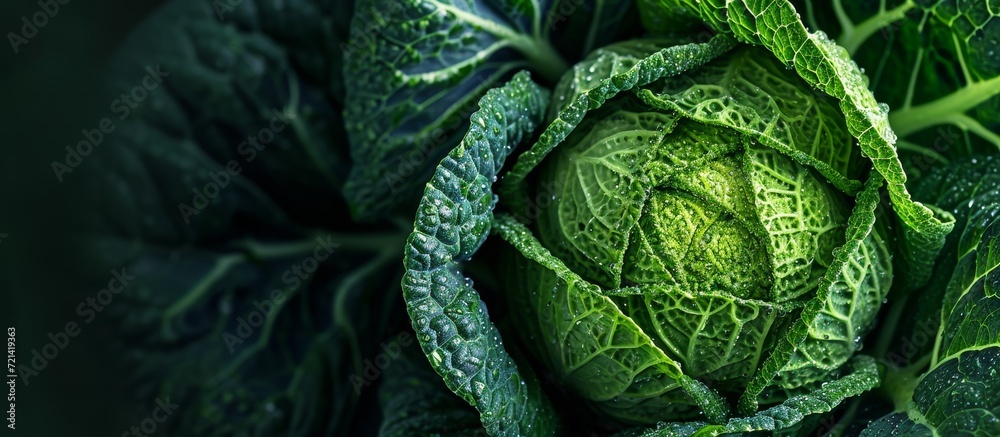 Fototapeta premium Close up Macro View of Fresh Cabbage