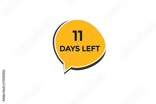 11 days left  countdown to go one time,  background template,11 days left, countdown sticker left banner business,sale, label button,