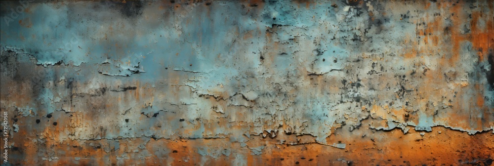 Texture of an old, scratched and rusty grunge concrete and metal structure