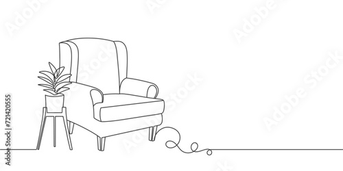 chair line art style vector illustration