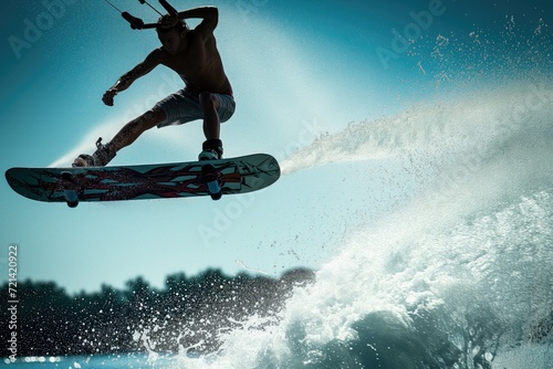 Thrilling Action Captured: Wakeboarder Launches into the Air with Loft24 photo
