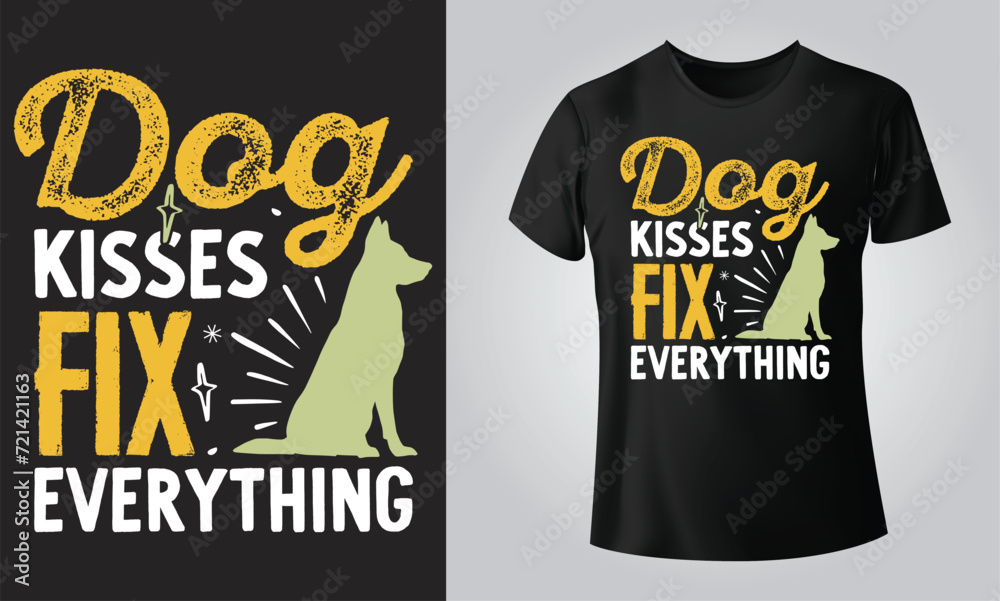 Dog kisses fix everything - Typographical Black Background, T-shirt, mug, cap and other print on demand Design, svg, Vector, EPS, JPG Dog kisses fix everything - Typographical Black Background, T-shirt, mug, cap and other print on demand Design, svg, Vector, EPS, JPG