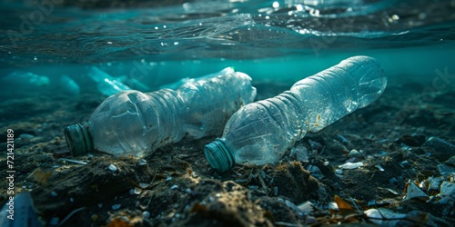 The Impact Of Plastic Bottles And Trash On Marine Ecosystems: Ocean Pollution And Contamination. Сoncept The Importance Of Wildlife Conservation