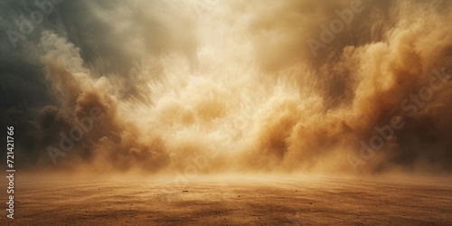 Foto Transparent Sandstorm Clouds Of Dust And Dirt Create A Textured Scene, Copy Space