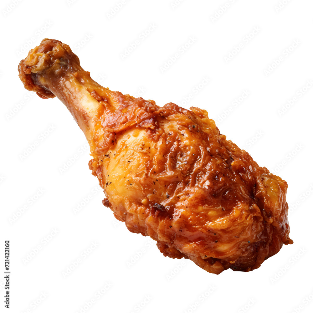 Fried chicken leg isolated on png background Fried chicken leg isolated on png background