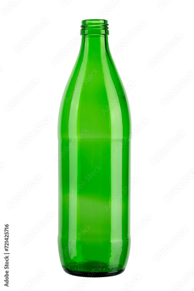 Empty green glass bottle without cap. Isolated on white background. Empty green glass bottle without cap. Isolated on white background.