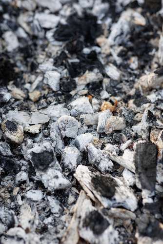 Coals for cooking shish kebab and barbecue. Hot coals and hot ash show the art surface texture. © alexshyripa