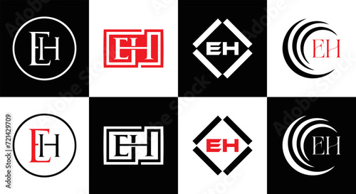 EH logo. E H design. White EH letter. EH, E H letter logo design. Initial letter EH linked circle uppercase monogram logo. E H letter logo vector design. top logo, Most Recent, Featured,