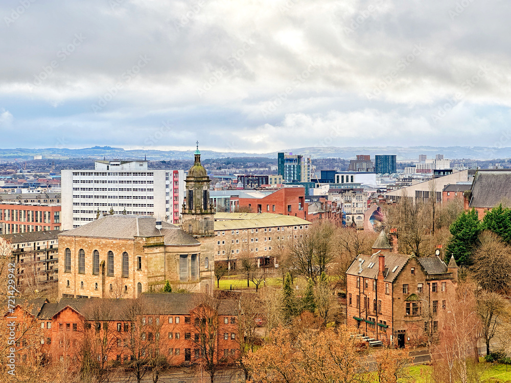 Panoramic view of Glasgow cityscape