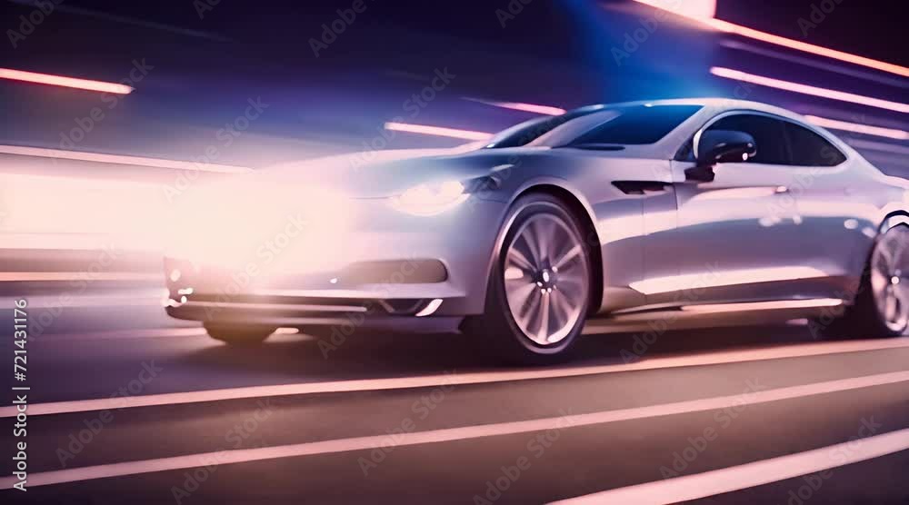 Light and stripes moving fast over dark background and are reflected in the road surface Technology and science background 3D render 4k loop animation City life urban scene car light trails Light and stripes moving fast over dark background and are reflected in the road surface Technology and science background 3D render 4k loop animation City life urban scene car light trails
