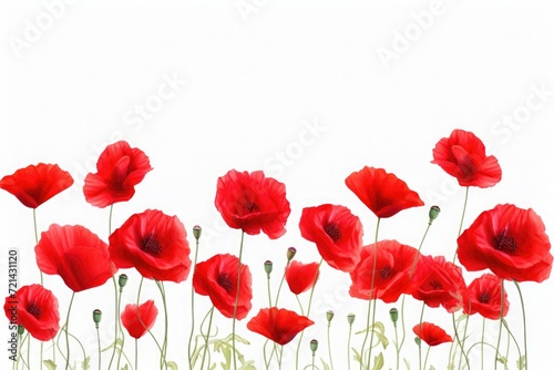 Poppies on a white background