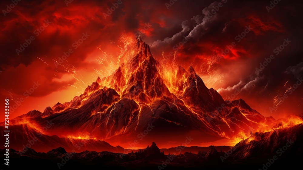 A mountain of flames