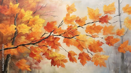 A nature canvas is painted by the graceful fall of autumn leaves. © Elchin Abilov
