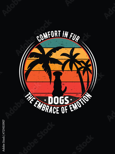 dog animals typography t shirt design vector