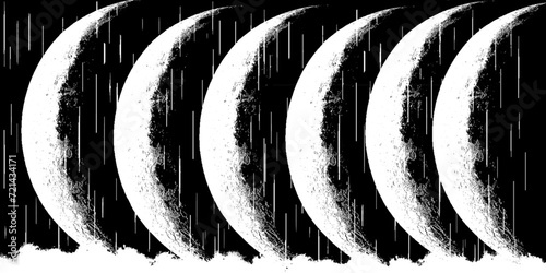 Black and White background Moon Smoke