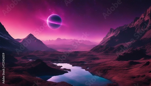 Aurora on an Exoplanet  a scene featuring vibrant auroras on an exoplanet  creating a mesmerizing