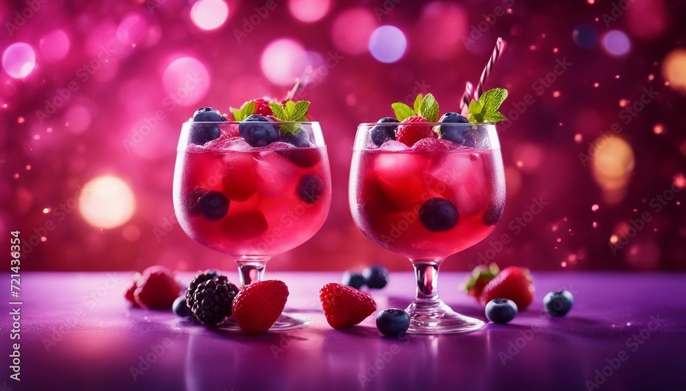 Berry Bliss, an arrangement of colorful berry cocktails, with splashes of strawberry, raspberry Berry Bliss, an arrangement of colorful berry cocktails, with splashes of strawberry, raspberry