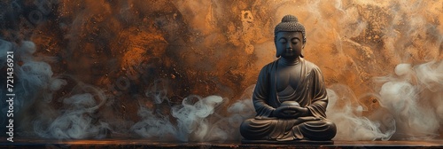 Buddha statue with copy space 